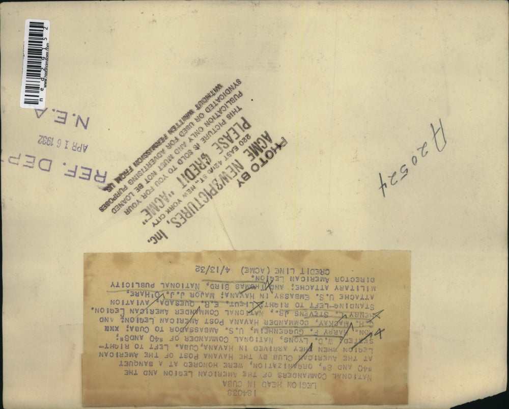 1932 Press Photo National Commanders of the American Legion and 40 and 8 Org.