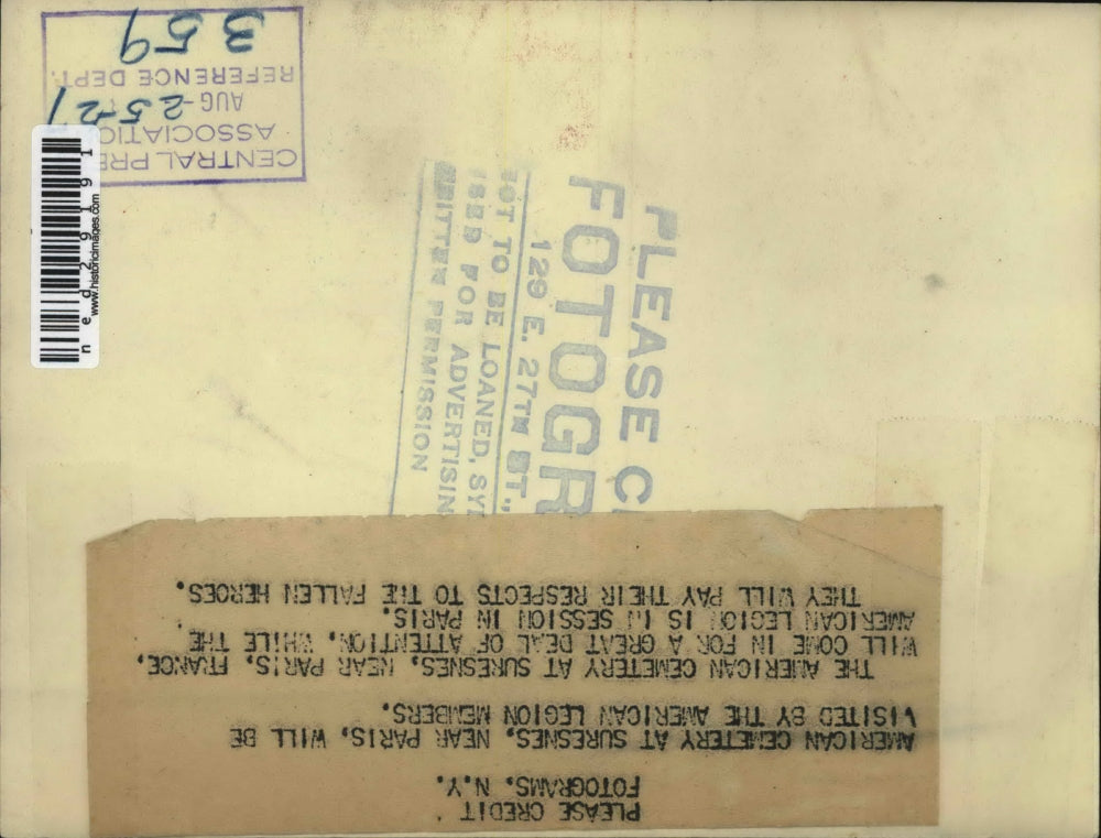 1921 Press Photo Cemetery Suresnes Paris Legion Members France Fallen Heroes