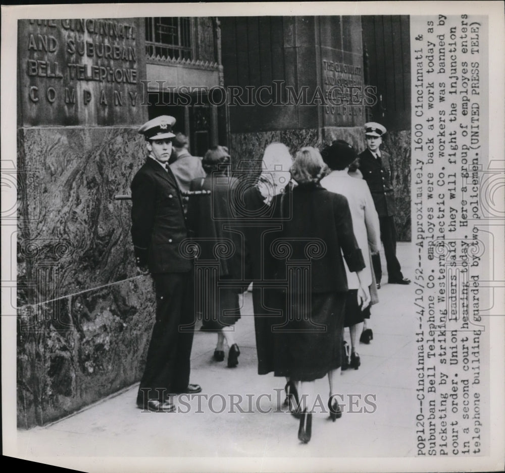 1952 Press Photo Suburban Bell Telephone Company Employees Back To Work