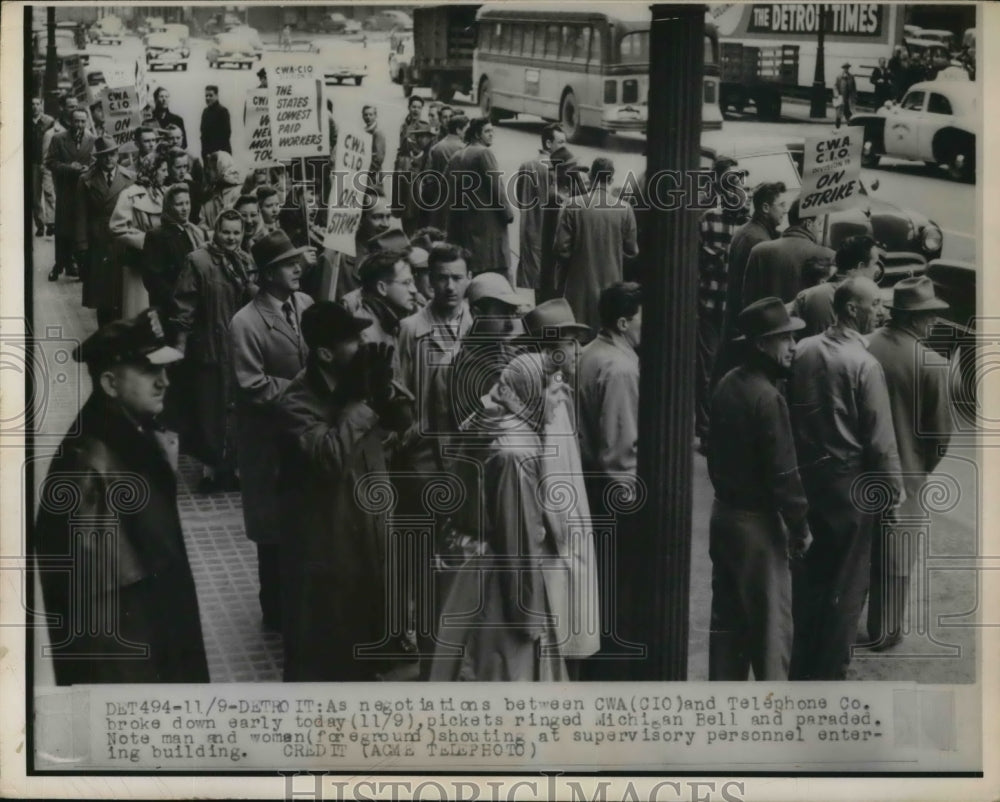 1950 Press Photo Detroit Telephone Broke Early Michigan Bell Supervisory