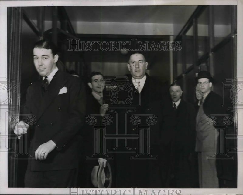 Load image into Gallery viewer, 1938 Press Photo Richard Whitney Leaving Attorney Generals Bennetts Office
