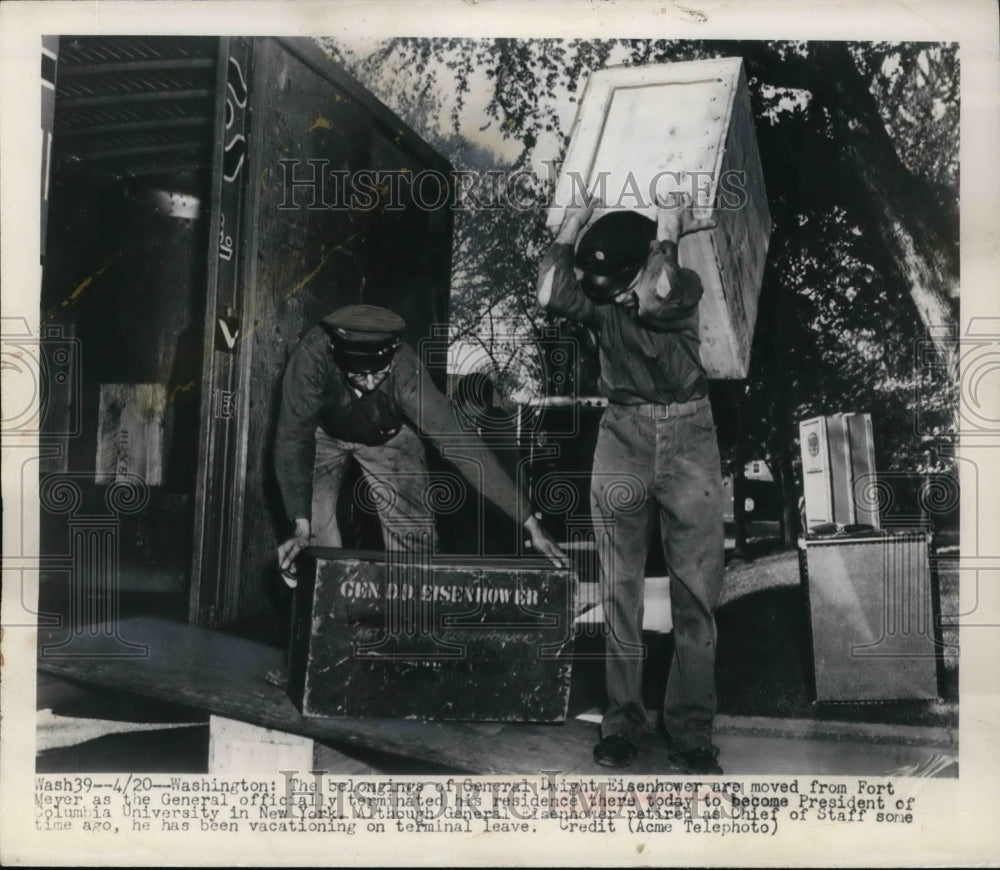 1946 Press Photo The belonging of General Dwight Eisenhower from