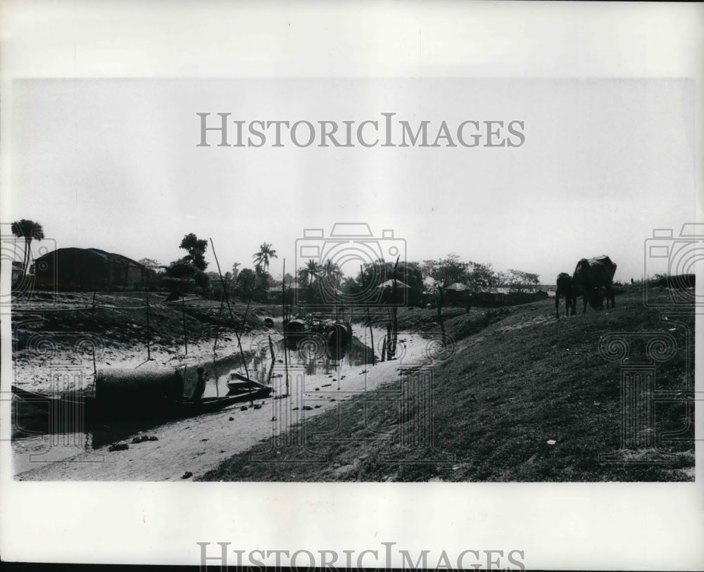 1969 Press Photo Pakistani River Infected with Cholera