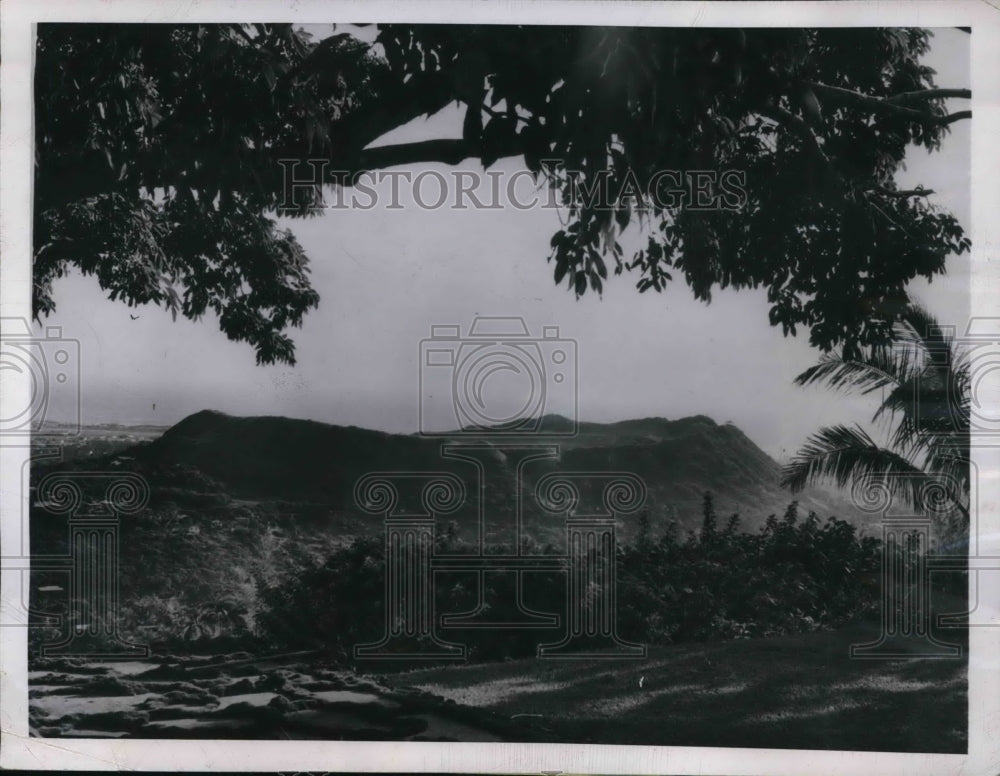 1949 Press Photo Punchbowl Crater in Honolulu Hawaii