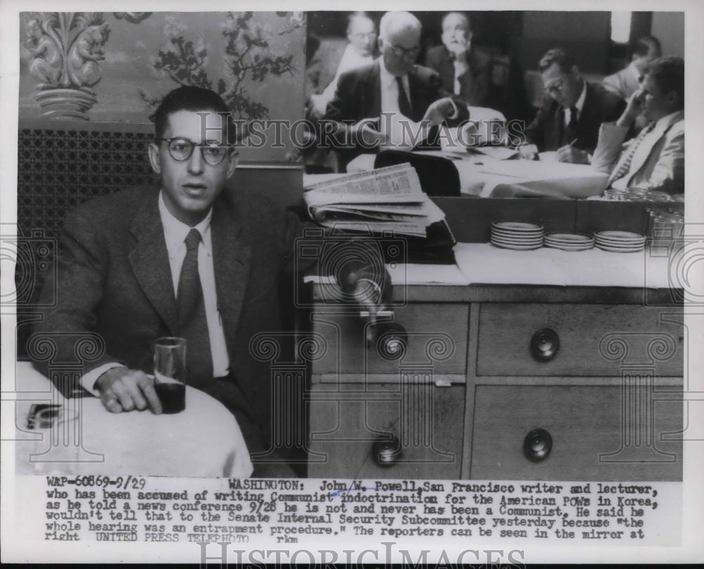 1954 Press Photo John W. Powell accused of writing Communist indoctrination