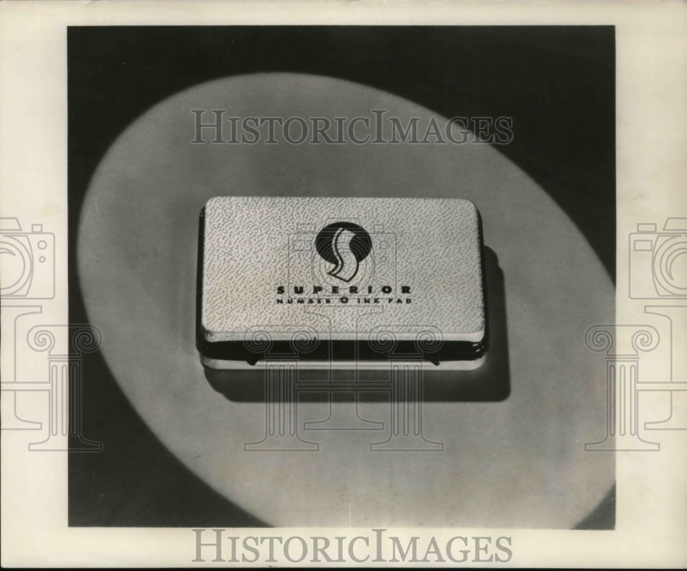 1951 Press Photo Newly-designed stamp pad container produced by Superior