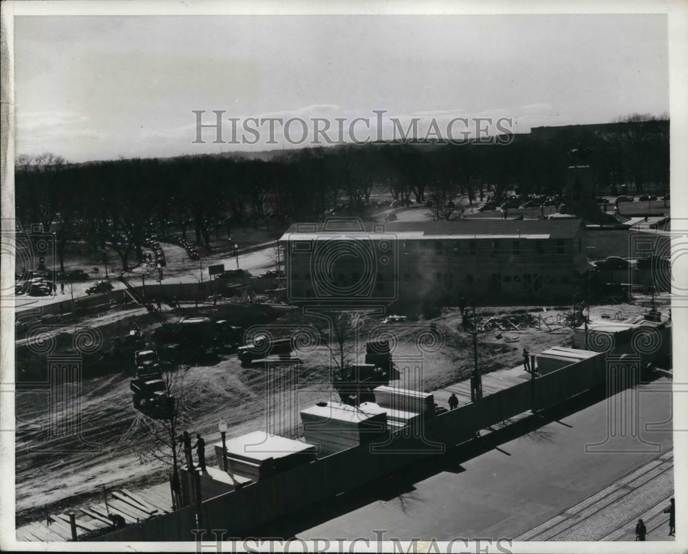 1942 Press Photo View of site that will be occupied by "Information Center"