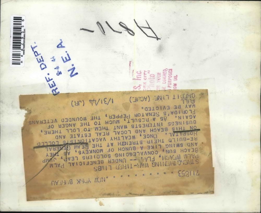 1944 Press Photo Palm Beach soldiers rebuild their strength at the Bean General