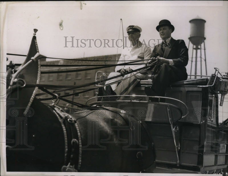 Load image into Gallery viewer, 1939 Press Photo Crown Prince Olav with Driver Frank Housley.

