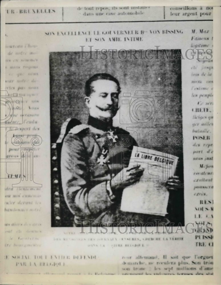 1941 Press Photo Governor Von Bissing