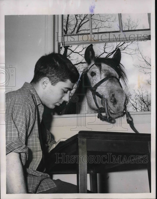 1959 Press Photo A studious collegian with a stable outlook, this nameless