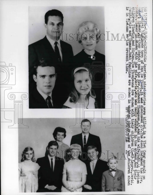 1962 Press Photo Six Missionaries Killed in Vietnam