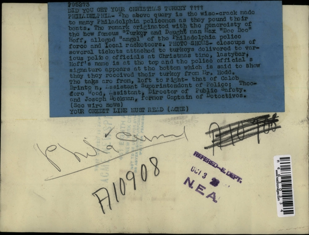 1926 Press Photo Parcel Delivery Tags in Philadelphia