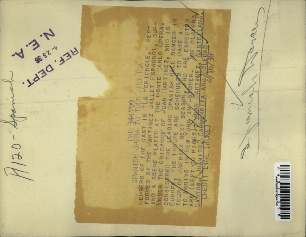 1936 Press Photo Members of the Cast in "La Perichole"