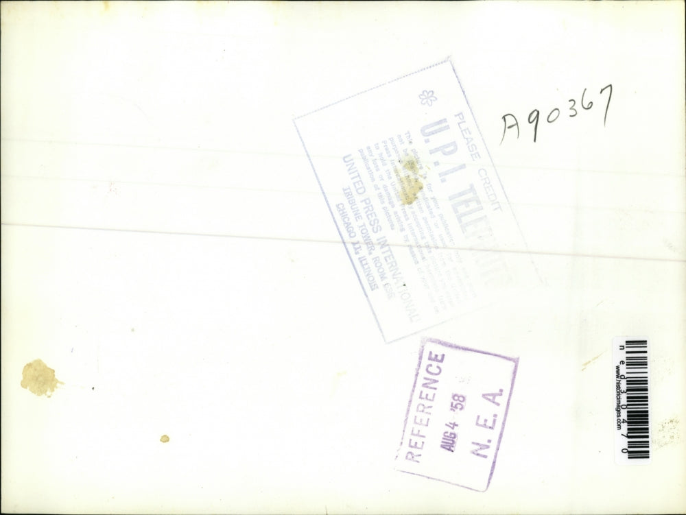 1958 Press Photo Robert Patton Given Bar by Governor Stratton