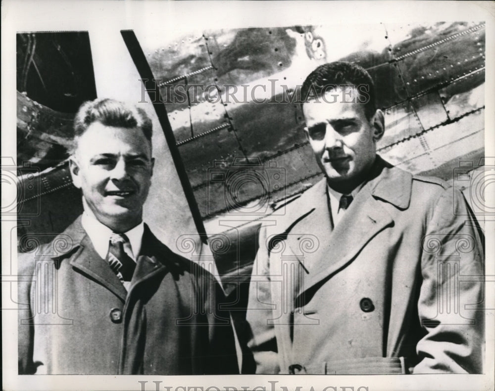 1950 Press Photo Pilot Captain Ben Wetherald & Co-Pilot David Kimball missing