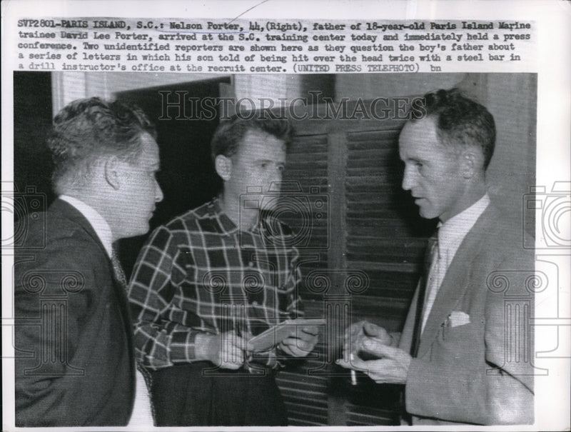 Load image into Gallery viewer, 1957 Press Photo Nelson Porter And David Lee Porter Gets Interviewed
