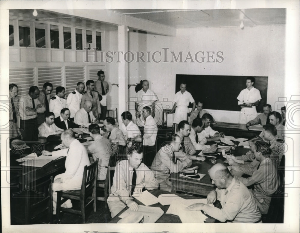 1944 Press Photo Meeting in US Base in Caribbean
