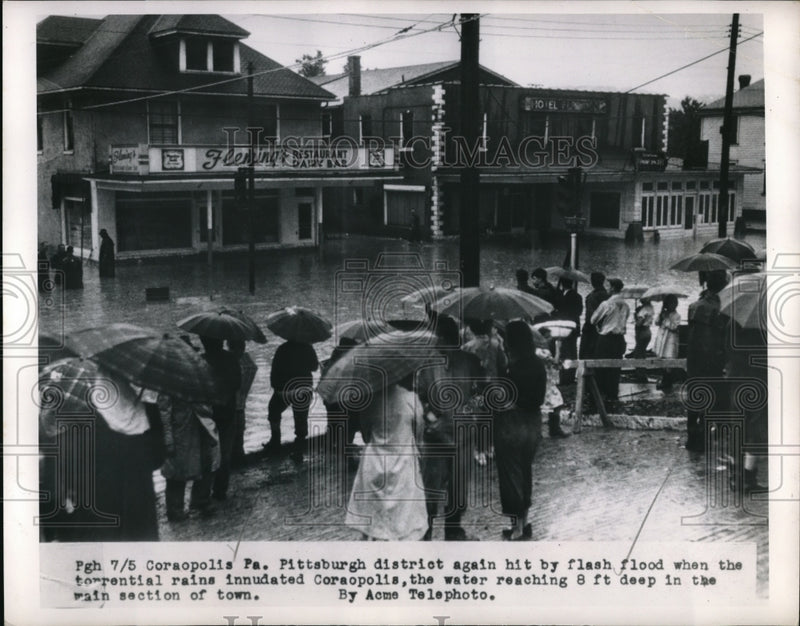 Load image into Gallery viewer, 1950 Press Photo Pittsburgh District Gets Hit With Flash Flood Again
