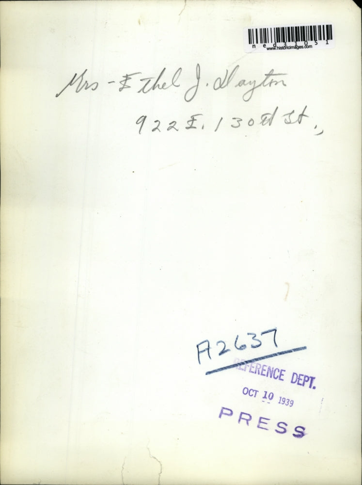 1939 Press Photo Mrs. Ethel J. Dayton