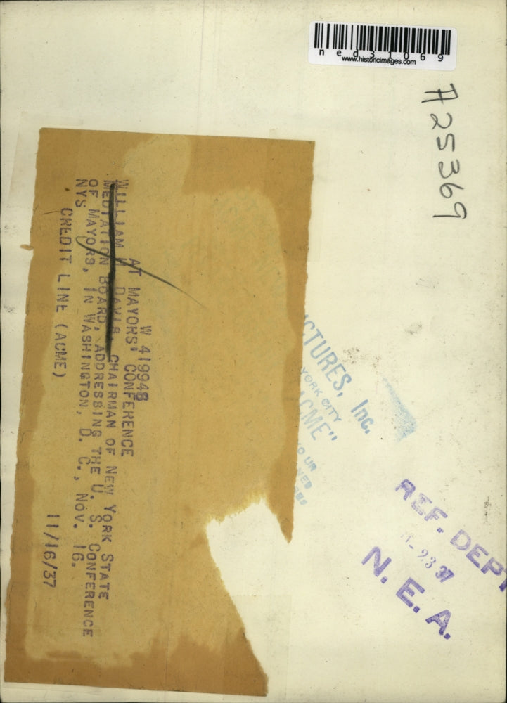 1937 Press Photo William H Davis Addressing US Conference of Mayors in DC