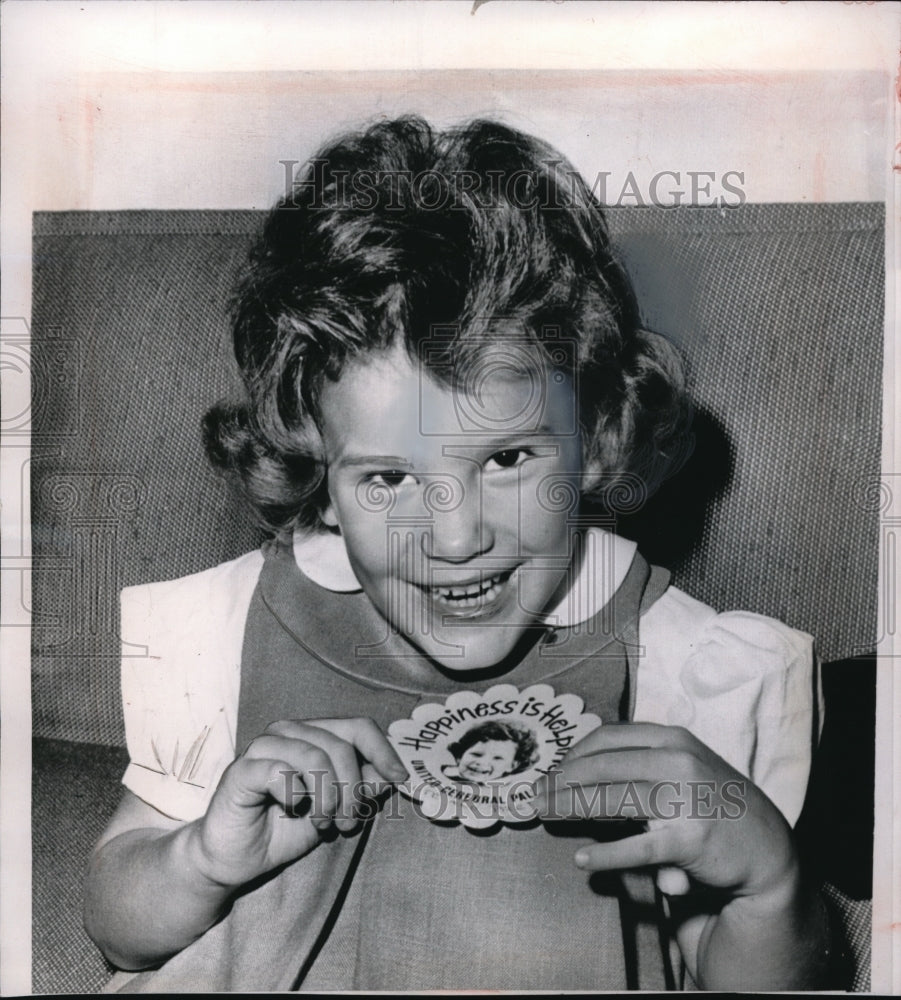 1964 Press Photo Washington DC Donna Marie Lucas 5 yr old Cerebal Palsy victim