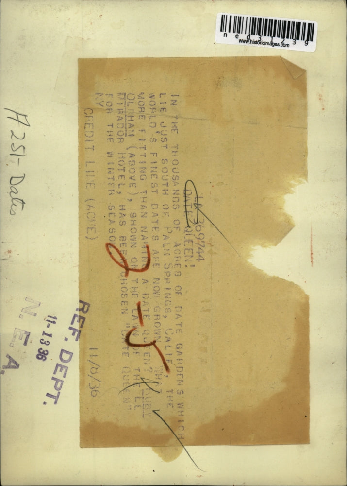 1936 Press Photo Ruby Olrham on lawn of Le Mirador Hotel named Date Queen