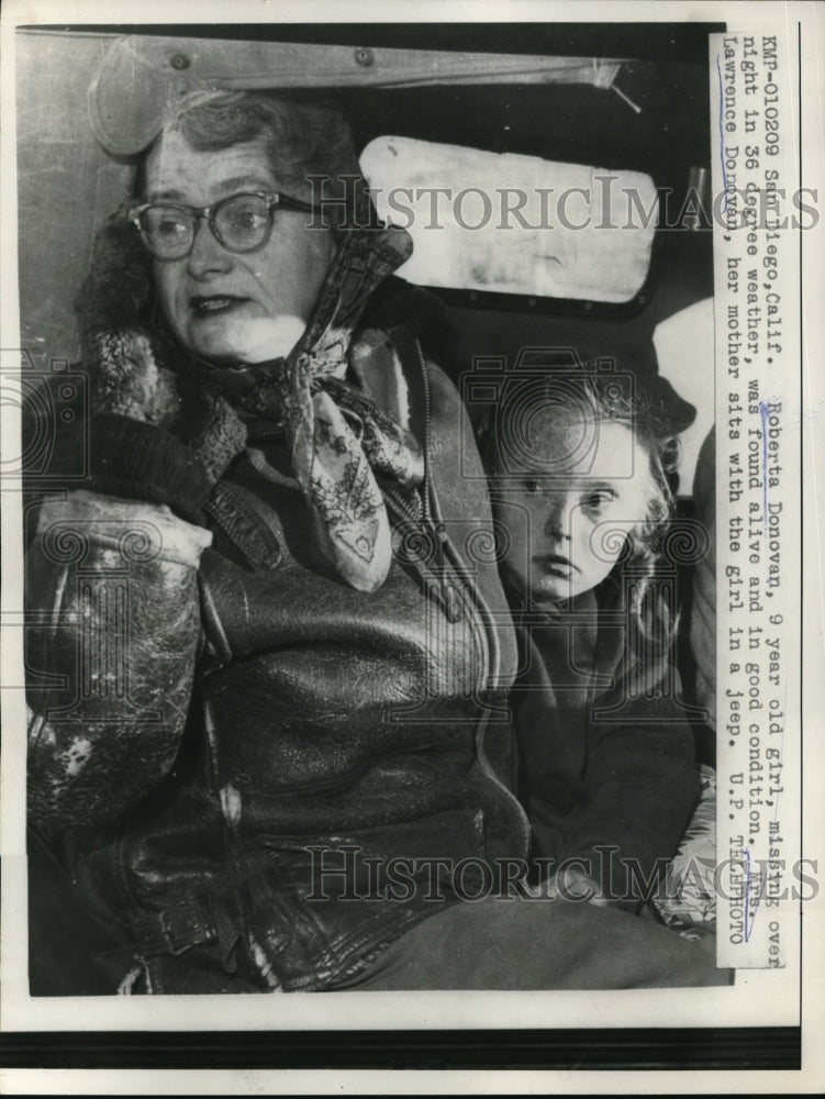 Load image into Gallery viewer, 1958 Press Photo Roberta Donovan went missing over night was found
