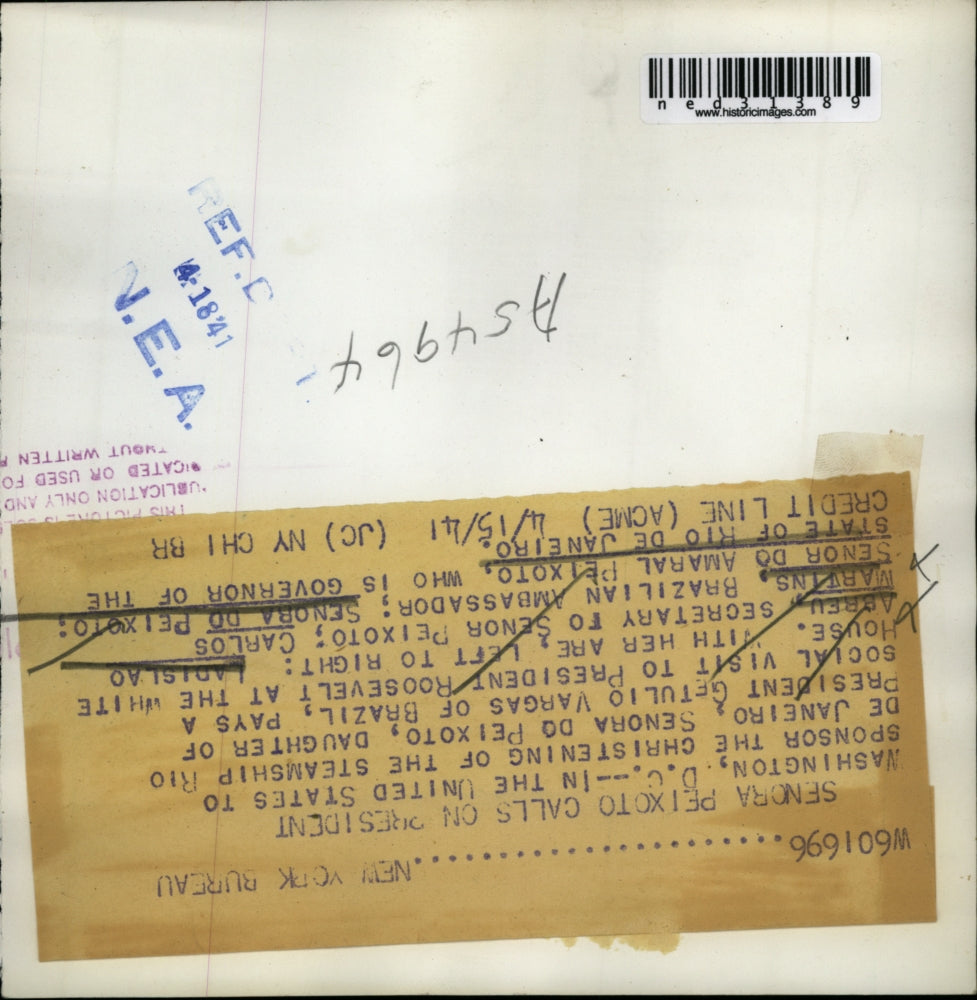 1941 Press Photo Ladislao Abreu,Carlos Martins,Senora Do Peixoto,Amaral Peixoto