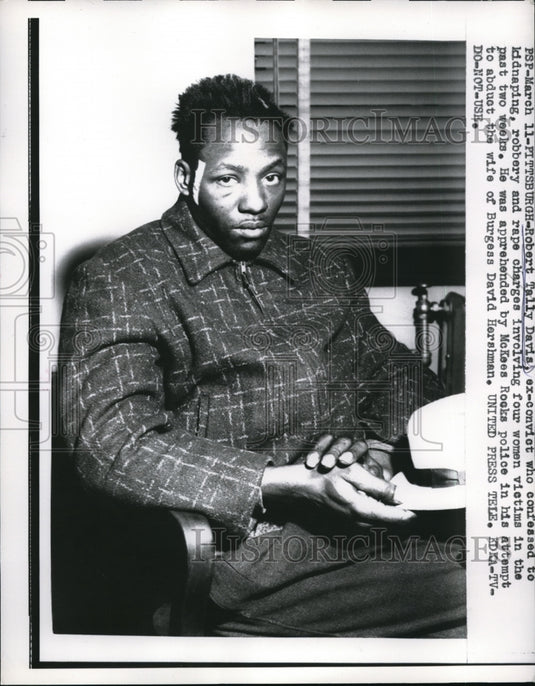 1957 Press Photo Robert Tally Davis Confessed To Kidnap, Robbery, And Rape