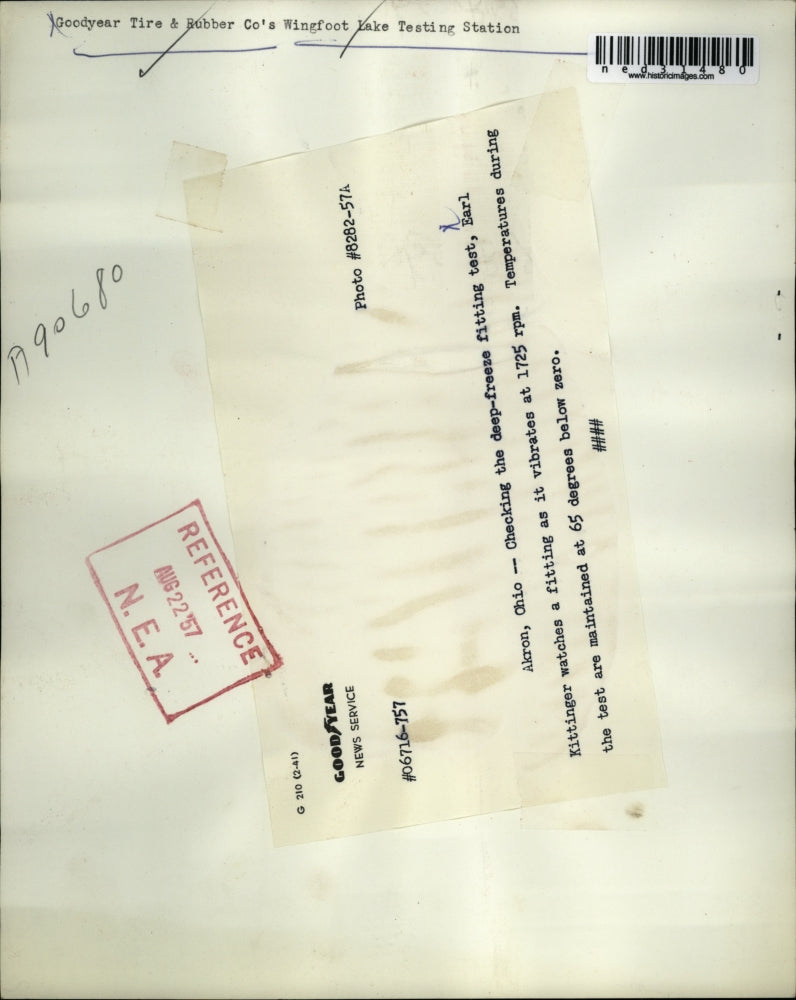 1957 Press Photo Goodyear Tire & Rubber Co's Wingfoot testing station