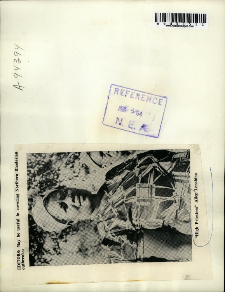 Load image into Gallery viewer, 1964 Press Photo High Priestess Alice Lenshina
