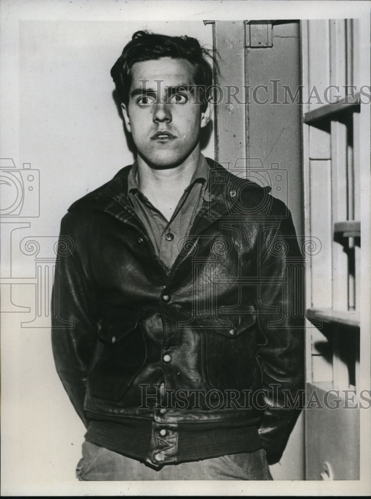 1934 Press Photo Thomas Layden Arrested For Bomb Threats