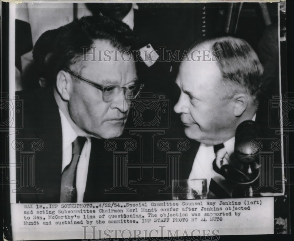 1954 Press Photo Special Committee Counsel Ray Jenkins and acting Sub-Committee