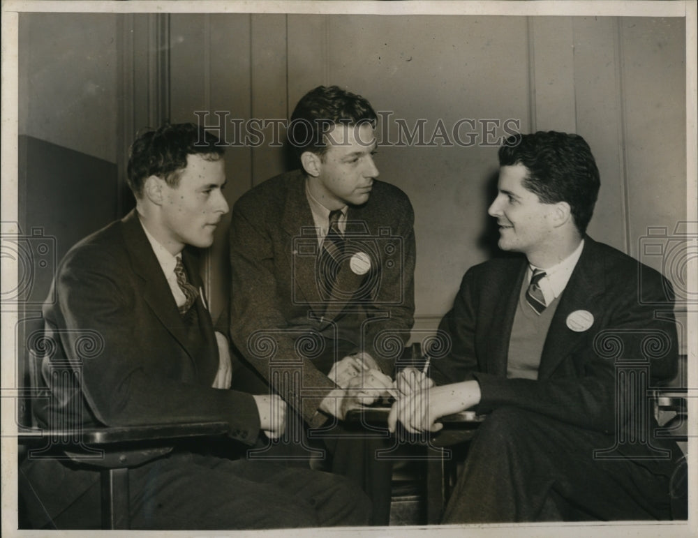 1938 Press Photo Gordon Donald Princeton University, William Chambers, Harvard