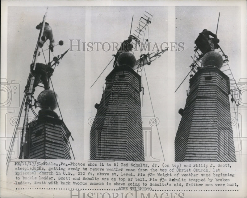 Load image into Gallery viewer, 1951 Press Photo Philadelphia Pa photos show Ted Schultz Jr and Phillip J Scott
