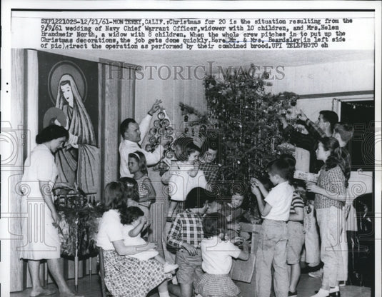 1961 Press Photo Christmas for 20 is the situation resulting from