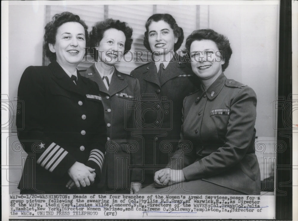 1954 Press Photo Heads Of 4 Branches Of The Women's Armed Service