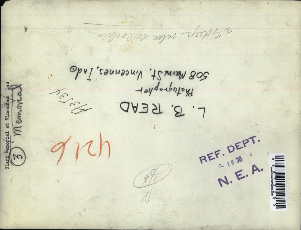 1936 Press Photo Clark Memorial at Vincennes Ind