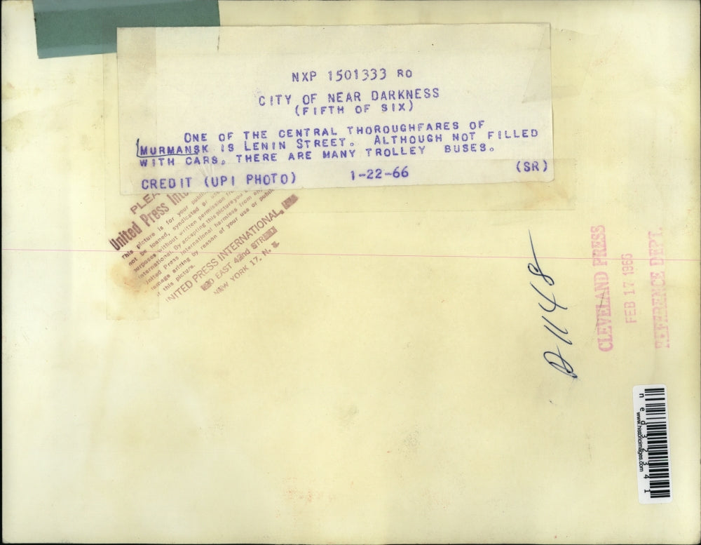 1966 Press Photo Central thoroughfares of Murmansk is Lenin Street.