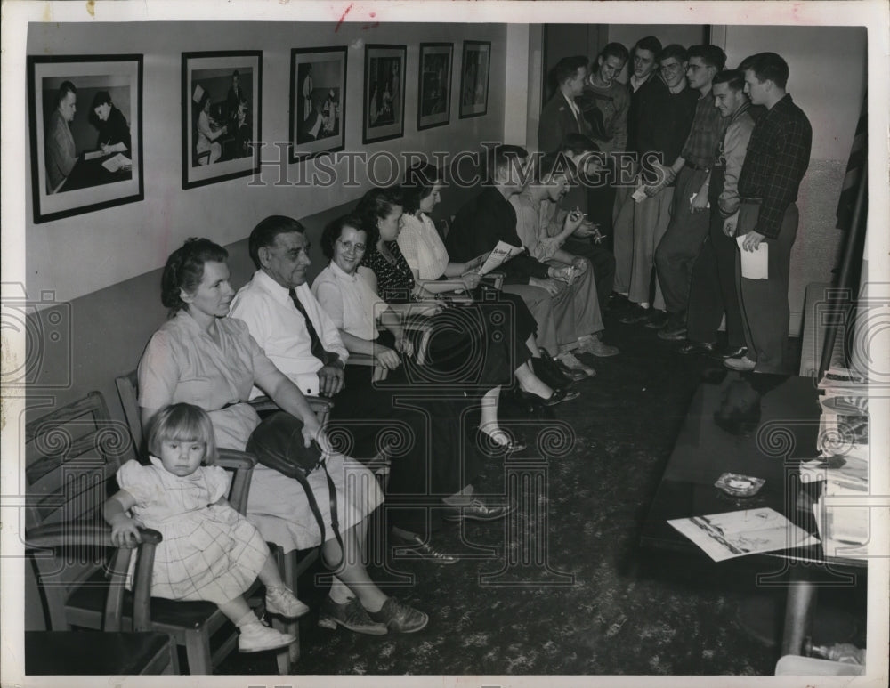 1951 Press Photo Blood Donors Waiting at Red Cross