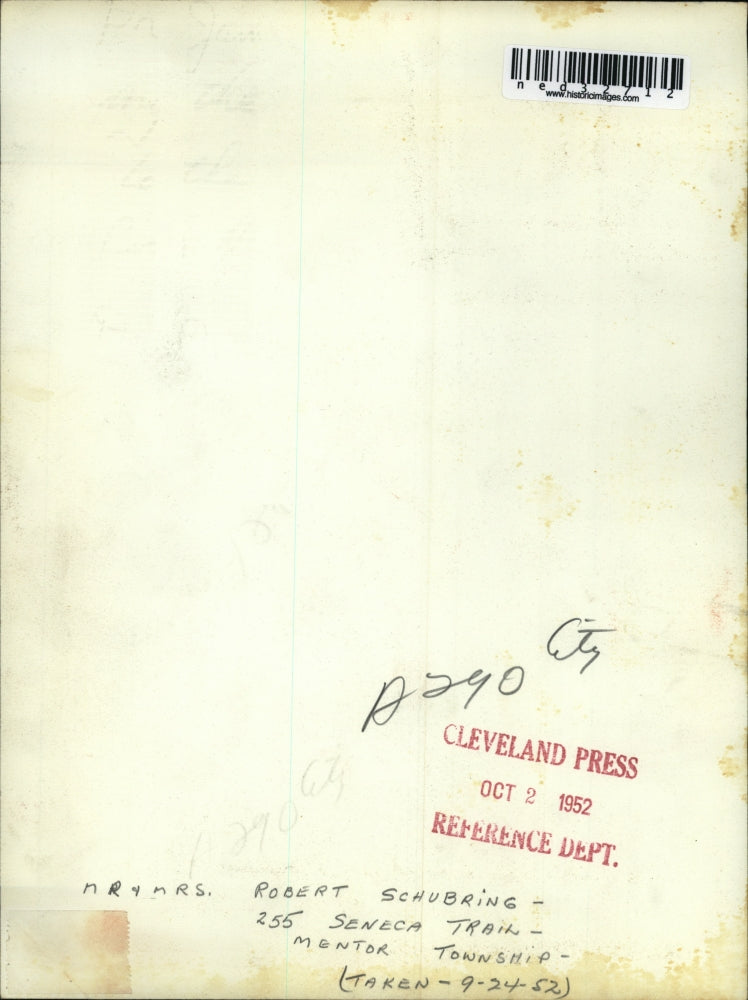 1952 Press Photo Mr and Mrs Robert Schubring