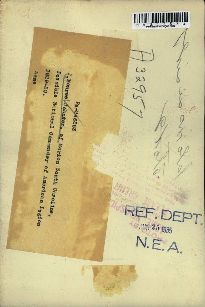 1935 Press Photo Monroe Johnson possible National Commander of American Legion