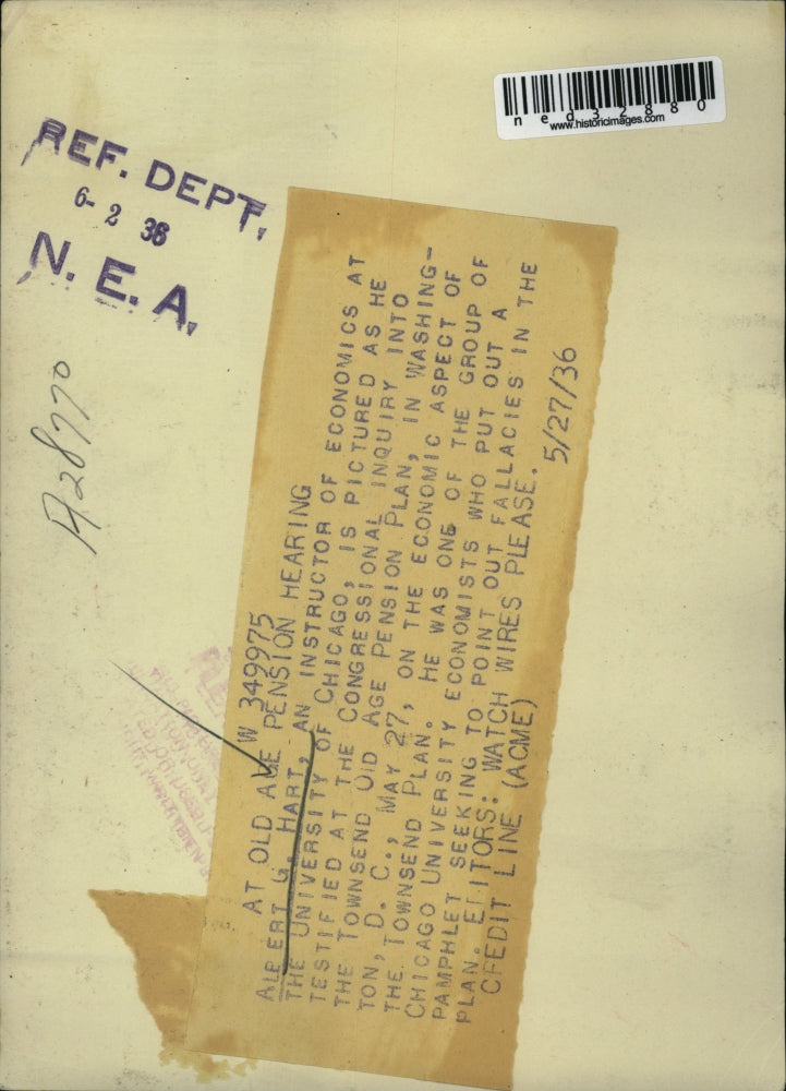 1936 Press Photo Albert G Hart, Instructor of Economics at University of Chicago