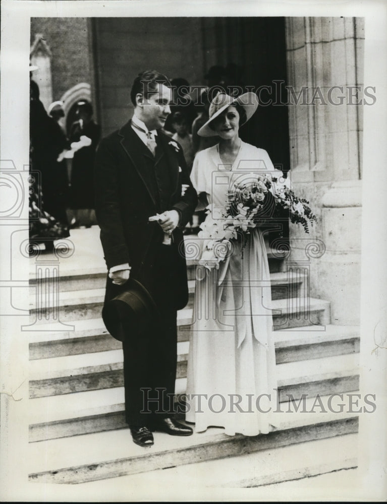 1933 Press Photo The wedding of Helen Furth to James Hoetson Harlow took place