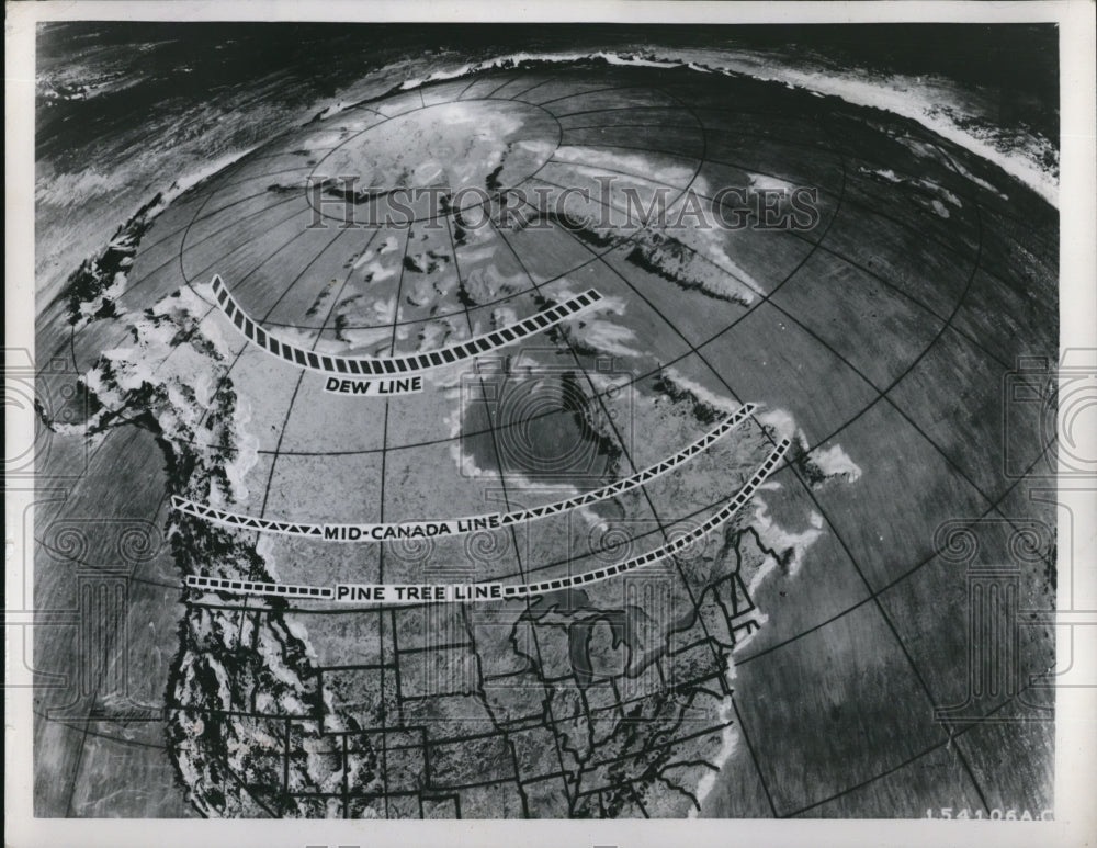 1956 Press Photo Dew Linein Northern Most U.S Canadian Warning System