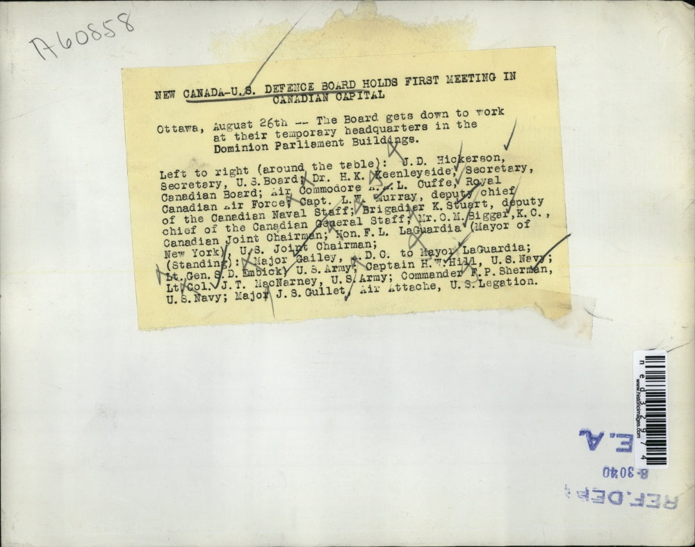 1940 Press Photo Canada U.S Defense Board J.D Hickerson, H.K Keenleyside