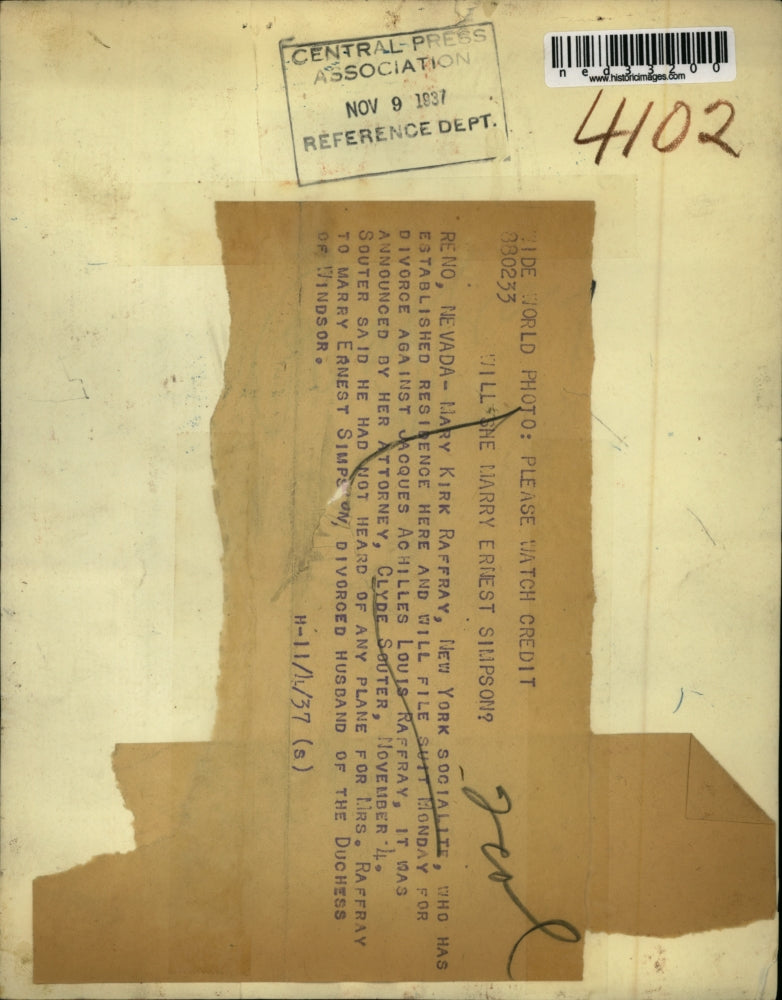 1937 Press Photo Reno Nevada Mary Kirk Raffray has extablished residence here