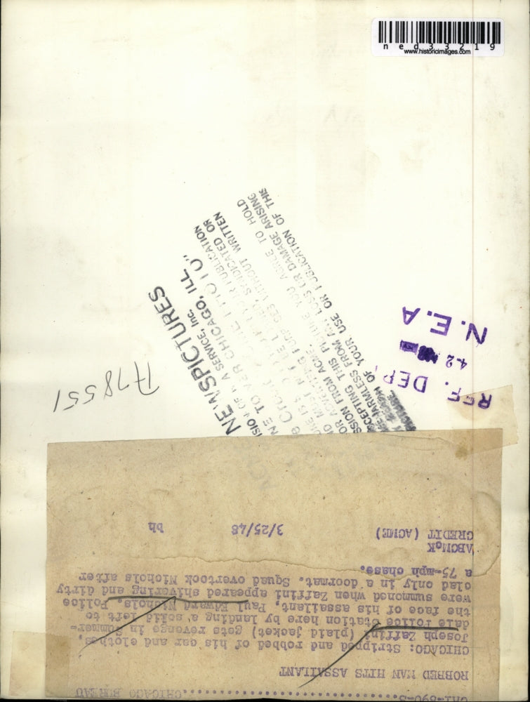 1948 Press Photo Chicago Joseph Zaffini gets revenge in Summerdale Police Statio