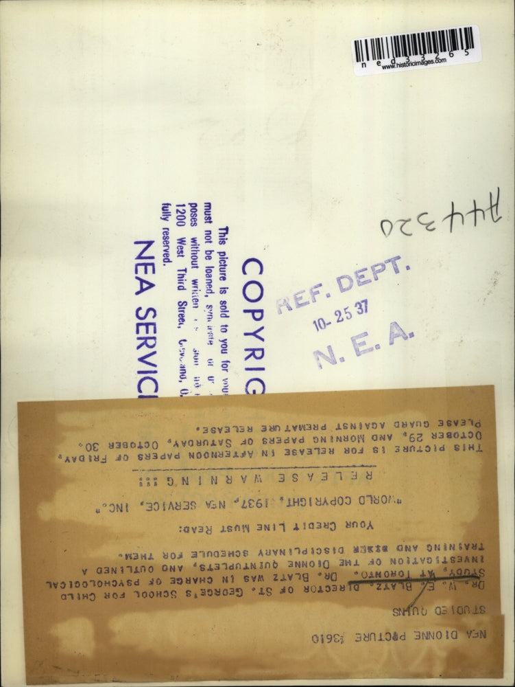 1937 Press Photo Dr W E Blatz Director of St George's School for Child